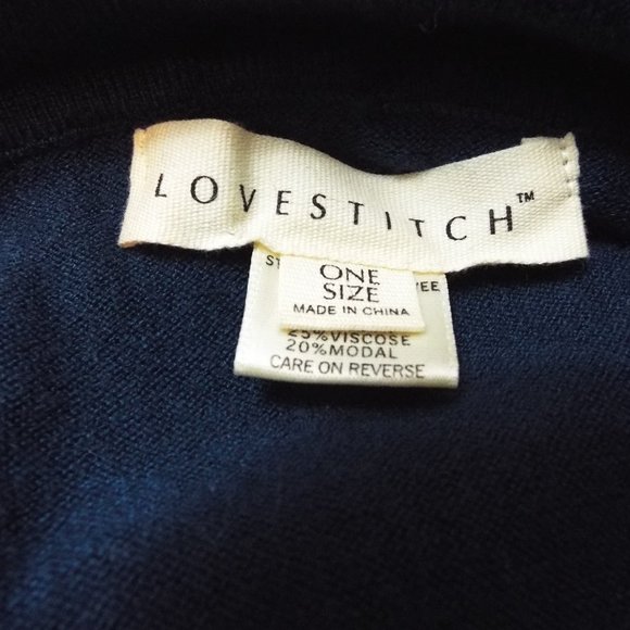 Lovestitch Cowl Neck Teal Poncho with Fringe One Size - Picture 8 of 8